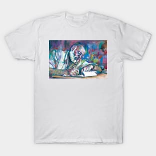 ERNEST HEMINGWAY writing - watercolor portrait T-Shirt